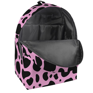 Black And Pink Cow Print Backpack