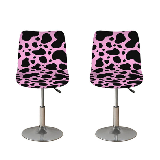 Black And Pink Cow Print Bar Stool Covers