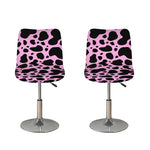 Black And Pink Cow Print Bar Stool Covers