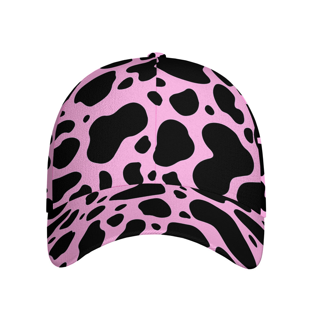 Black And Pink Cow Print Baseball Cap