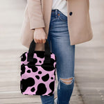 Black And Pink Cow Print Bible Tote Bag