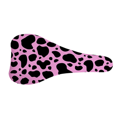 Black And Pink Cow Print Bicycle Seat Cover