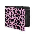 Black And Pink Cow Print Bifold Wallet