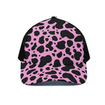 Black And Pink Cow Print Black Mesh Trucker Cap