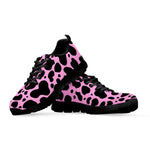 Black And Pink Cow Print Black Running Shoes