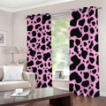 Black And Pink Cow Print Dimout Grommet Curtains