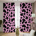 Black And Pink Cow Print Dimout Pencil Pleat Curtains