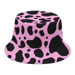 Black And Pink Cow Print Bucket Hat