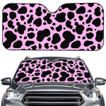 Black And Pink Cow Print Car Windshield Sun Shade