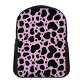 Black And Pink Cow Print Casual Backpack
