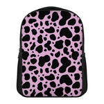 Black And Pink Cow Print Casual Backpack