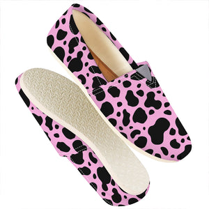 Black And Pink Cow Print Casual Shoes