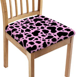 Black And Pink Cow Print Chair Cushion Cover