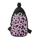 Black And Pink Cow Print Chest Bag