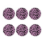Black And Pink Cow Print Coaster Set