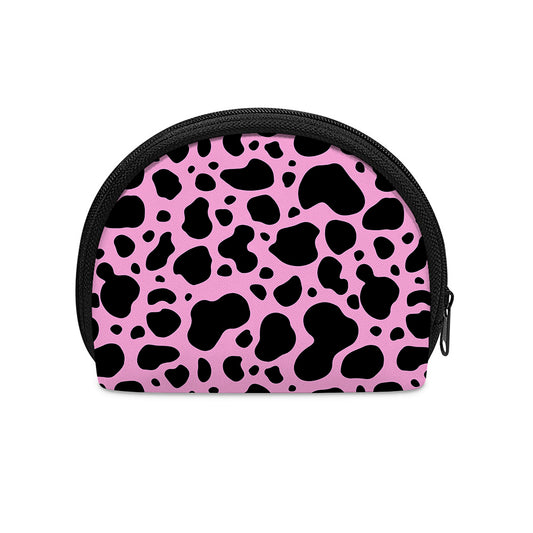 Black And Pink Cow Print Coin Purse