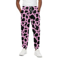 Black And Pink Cow Print Cotton Sweatpants