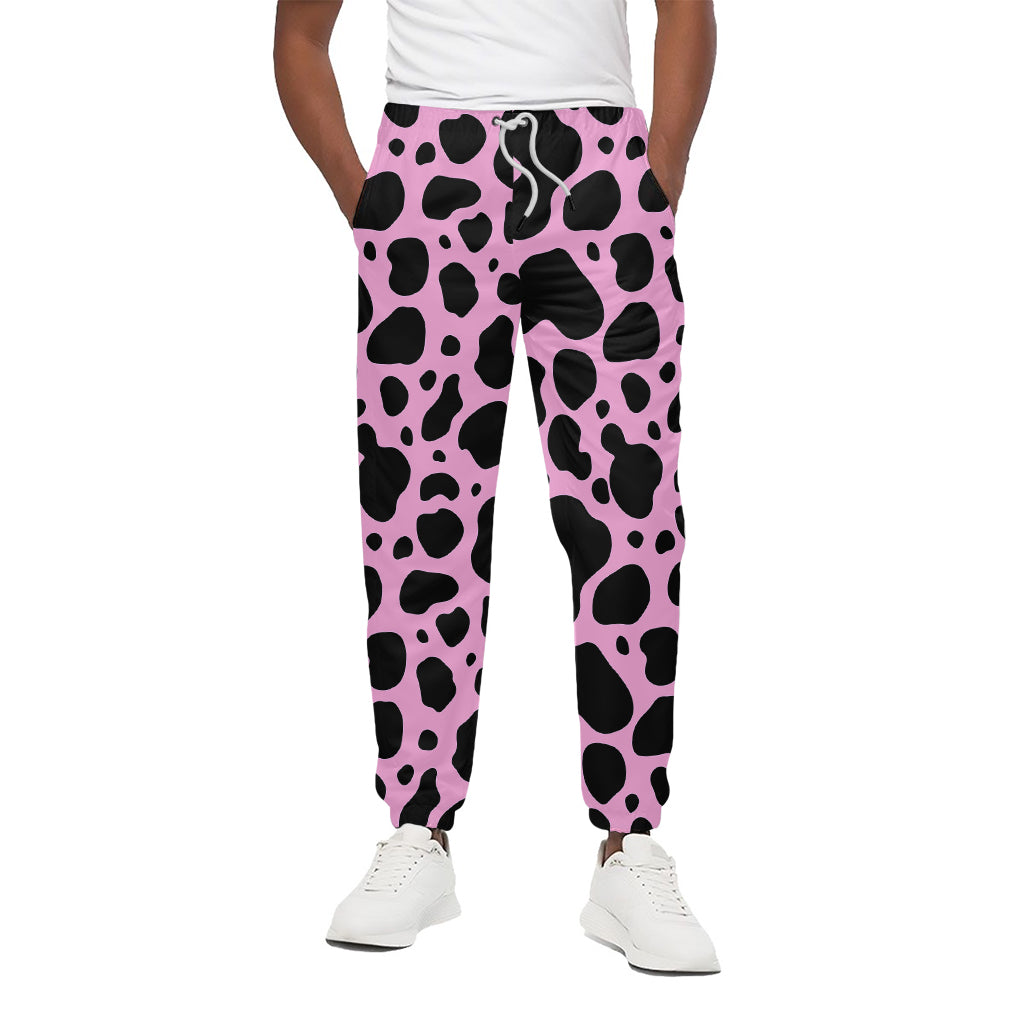 Black And Pink Cow Print Cotton Pants