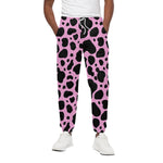 Black And Pink Cow Print Cotton Pants
