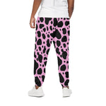 Black And Pink Cow Print Cotton Pants