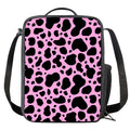 Black And Pink Cow Print Crossbody Lunch Bag