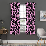 Black And Pink Cow Print Curtain