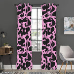 Black And Pink Cow Print Curtain