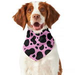 Black And Pink Cow Print Dog Bandana