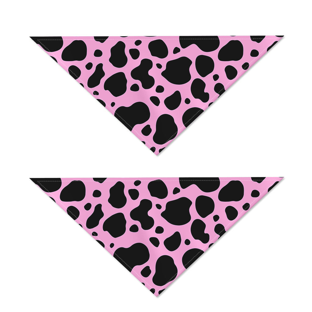 Black And Pink Cow Print Dog Bandana