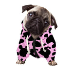 Black And Pink Cow Print Dog Zip Up Hoodie
