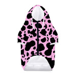 Black And Pink Cow Print Dog Zip Up Hoodie
