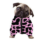 Black And Pink Cow Print Dog Zip Up Jacket