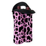 Black And Pink Cow Print Double Neoprene Wine Tote