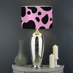 Black And Pink Cow Print Drum Lamp Shade