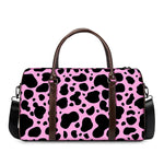 Black And Pink Cow Print Duffle Bag