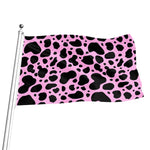 Black And Pink Cow Print Flag