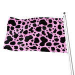 Black And Pink Cow Print Flag