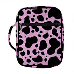 Black And Pink Cow Print Front Pocket Bible Bag