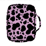 Black And Pink Cow Print Front Pocket Bible Bag