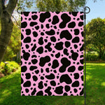 Black And Pink Cow Print Garden Flag