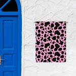 Black And Pink Cow Print Garden Flag