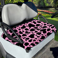 Black And Pink Cow Print Golf Cart Seat Cover