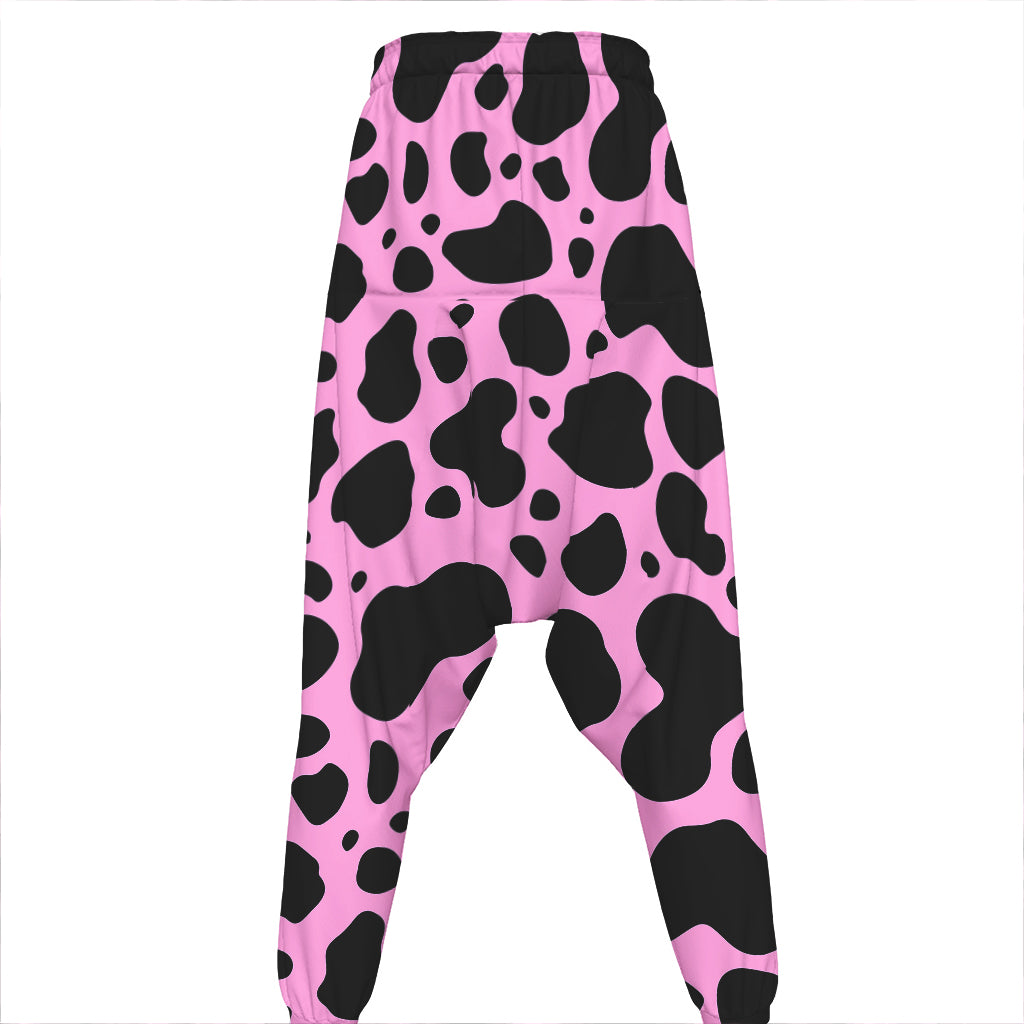 Black And Pink Cow Print Hammer Pants