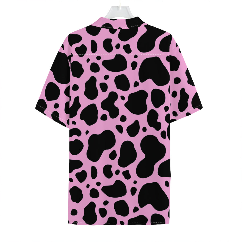 Black And Pink Cow Print Hawaiian Shirt