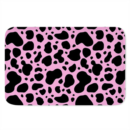 Black And Pink Cow Print Indoor Door Mat