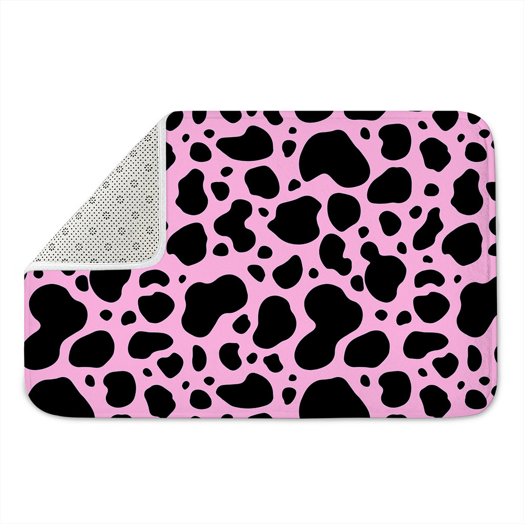 Black And Pink Cow Print Indoor Door Mat