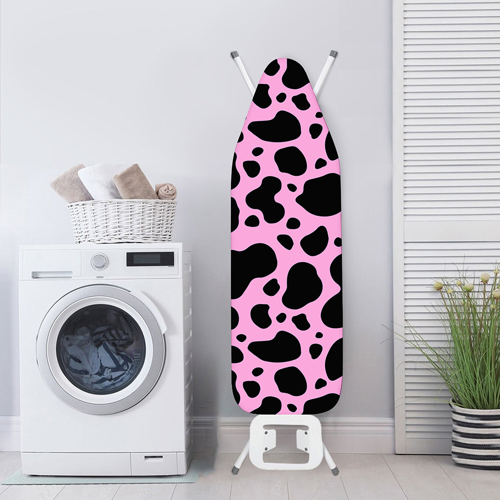 Black And Pink Cow Print Ironing Board Cover