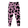 Black And Pink Cow Print Jogger Pants