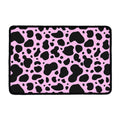 Black And Pink Cow Print Kitchen Mat