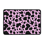 Black And Pink Cow Print Kitchen Mat